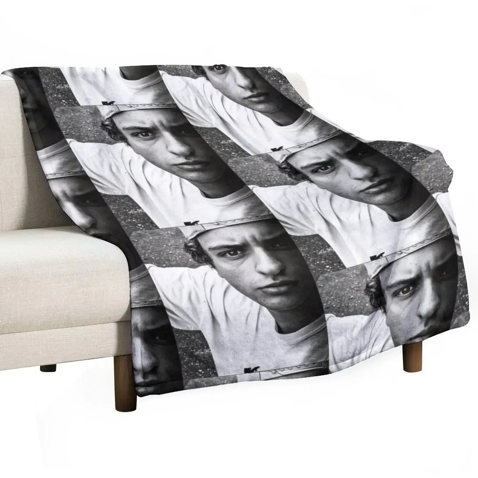 Funky Boy J Fryer Cap Black and White Photo Funkanometry Edit Throw Blanket decorative Luxury Beach Blankets