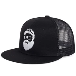 Nowa broda stary człowiek haft czapka z daszkiem moda lato czapki z siatki dorywczo czapka typu snapback regulowany czapki hip-hopowe gorras