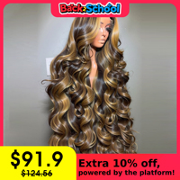 30 40 Inch 4/27 Highlight Body Wave 13x4 Human Hair Lace Frontal Wigs 200Density Colored Ombre 13x6 HD Lace Front Wig For Women