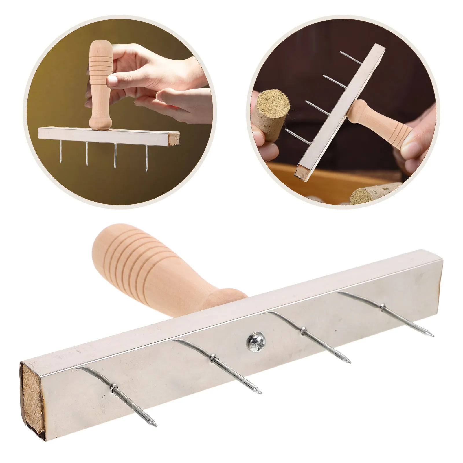 

Handheld Moxibustion Tool for Multiple Moxa Sticks Heat-Resistant Wooden Handle Portable Safe Moxibustion Device Moxa Stick