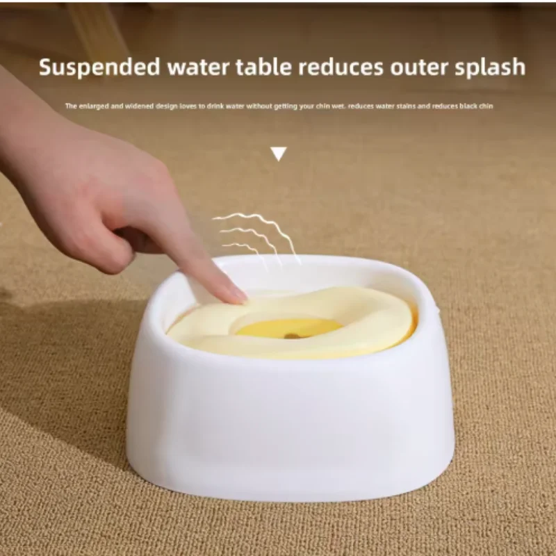 2.2L سعة كبيرة موزع مياه للحيوانات الأليفة الكلب وعاء شُرب مع تصميم عائم بدون انسكاب تغذية بطيئة غير مبللة الفم للقطط