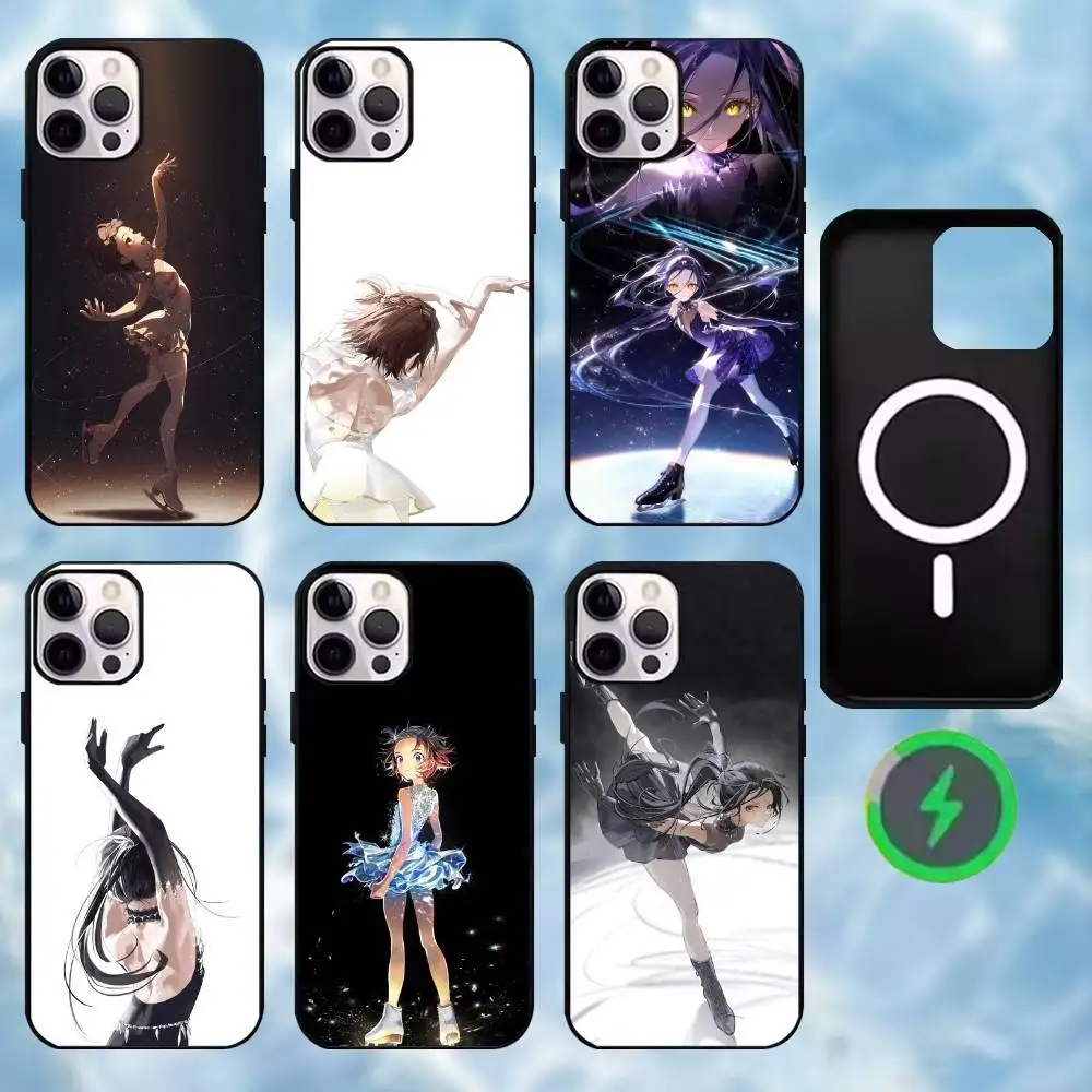 

F-Flower Skating Anime Phone Case For iPhone17,16,15,14,13,12,11 Plus,For Magnetic Wireless Charge Cover