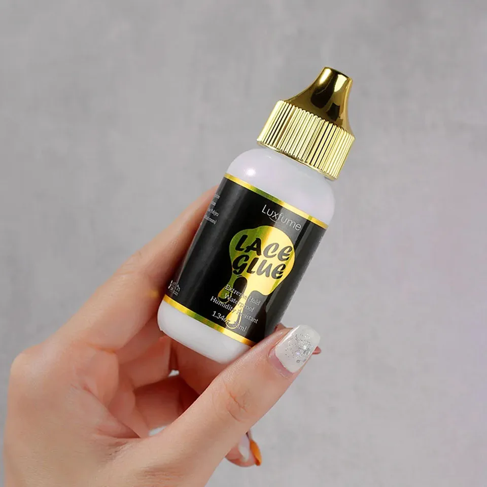 Pegamento para peluca de encaje frontal de 38/150ml, adhesivos de pegamento para el cabello resistente al agua, pegamento para sistema de cabello de peluca de encaje de sujeción fuerte, pegamento para el cabello de 38ml