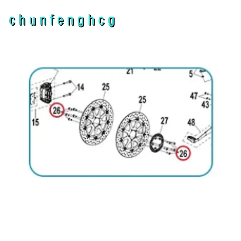 5 Pieces Front Brake Disc Fix Bolts for CFMOTO 1000MT-X CF900-2-2A