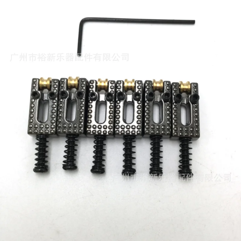 6Pcs/set High-Grade Electric Guitar Bridge with Point Ball Code, Single Vibrato Bridge, Bottom String Buckle