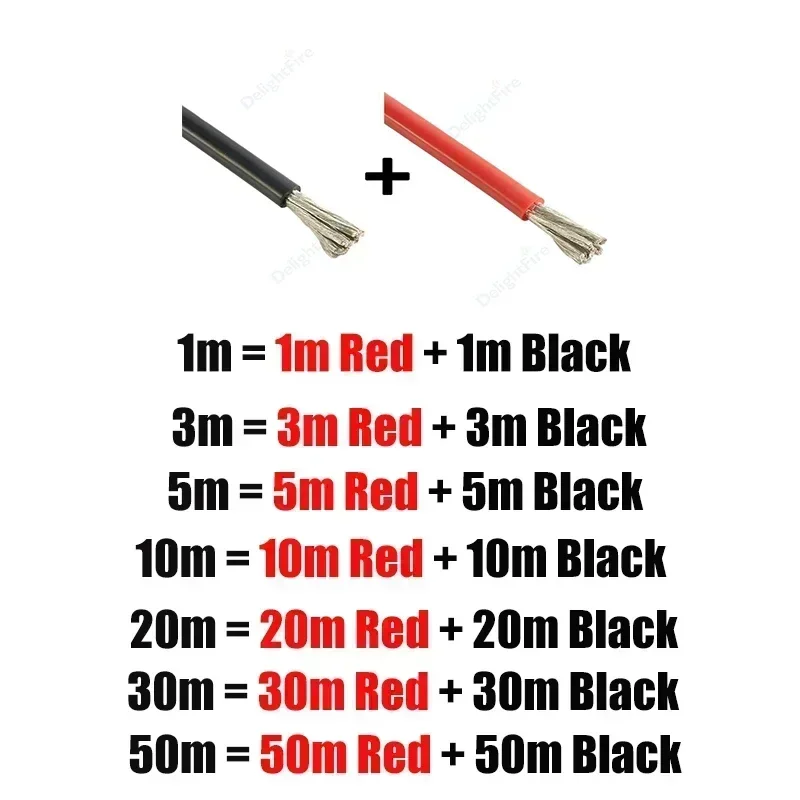 1m-10m 50mm2 Hittebestendige Siliconen Draad Rood Zwart Zware Kabel 1/0 AWG Elektrische Draad voor Generator Auto Solar Batterij Marine
