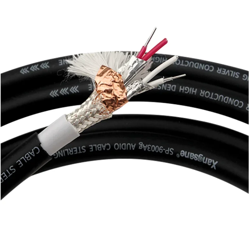 Pure Silver 4 Core RCA Signal Cable XLR Balanced Cable HiFi Audio Amplifier Speaker Cable Bulk Extension Surround  Cables