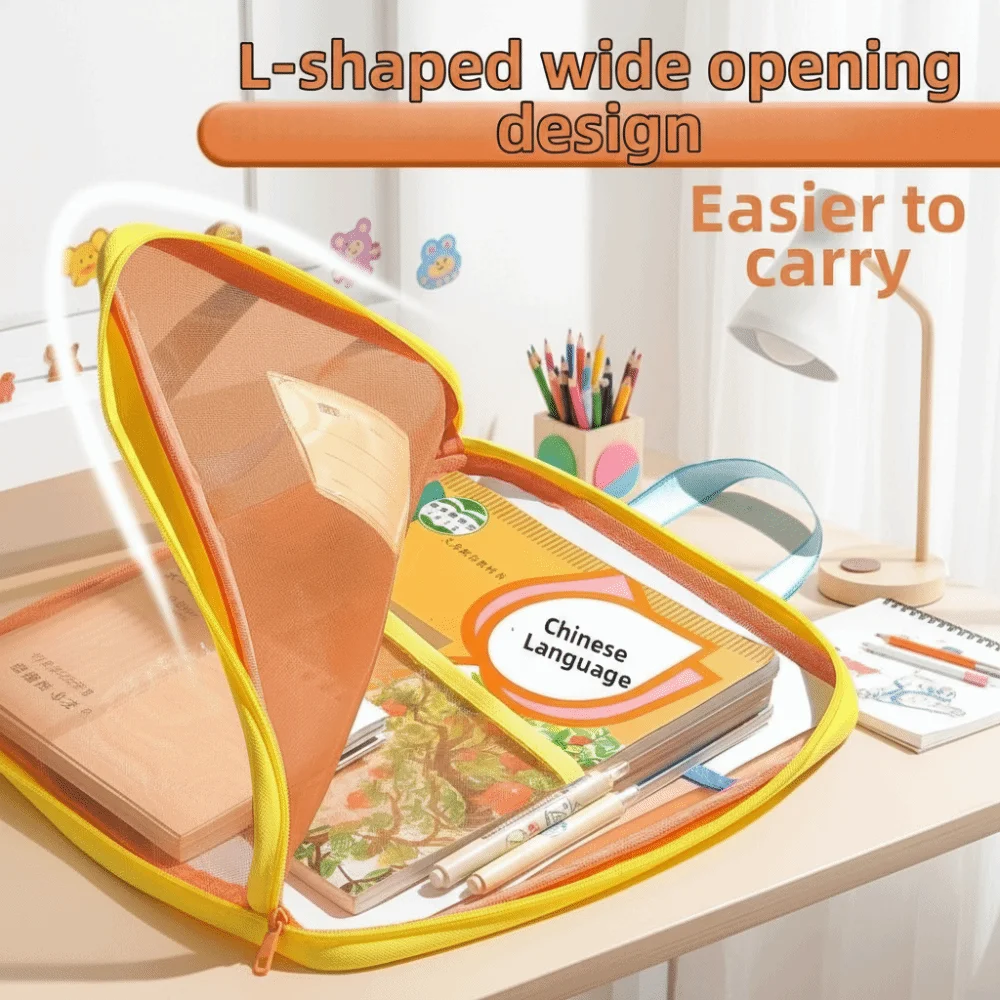 

Dopamine Test Paper Storage Bag Visible 3 Layer Kids Document Bag Large Capacity Transparent A4 Handbag Travel Zipper Mesh Bags