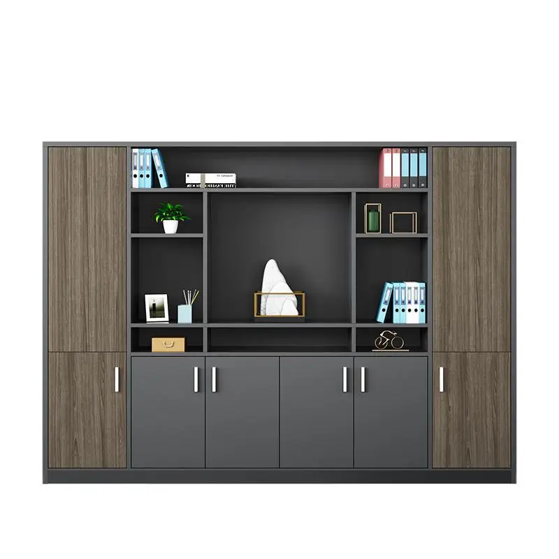 

File Cabinet Wooden Simple Modern File Locker Bookcase Glass Locked Office