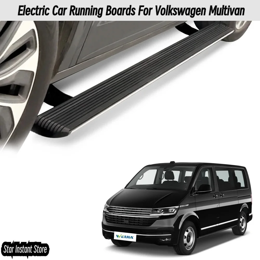

For Volkswagen Multivan T6 T7 Caravelle, Power Fit Aluminum Running Boards, Sports Style Side Steps with LED Light Nerf Bars