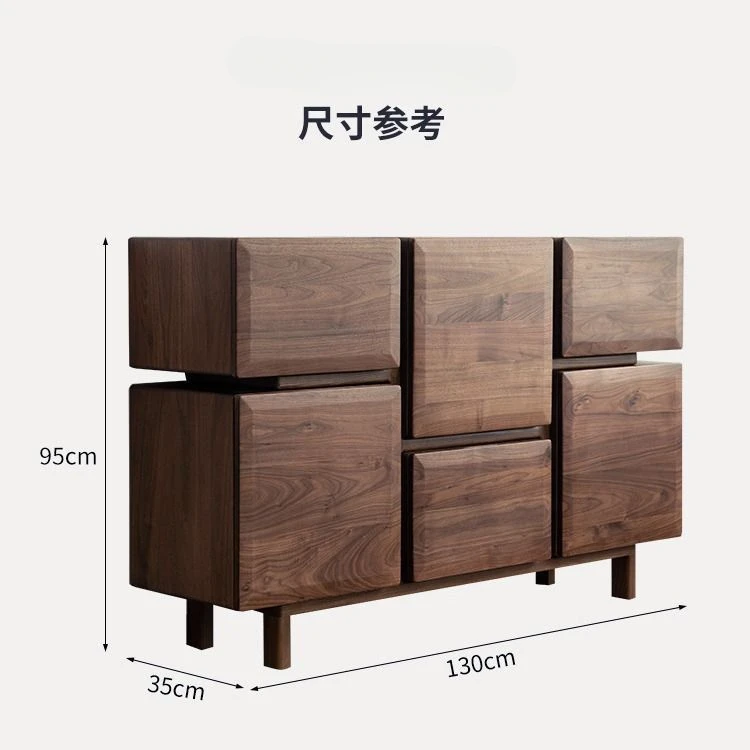 

Designer solid wood dining side cabinet household storage simple multi-functional medieval wall side six chest cabinet