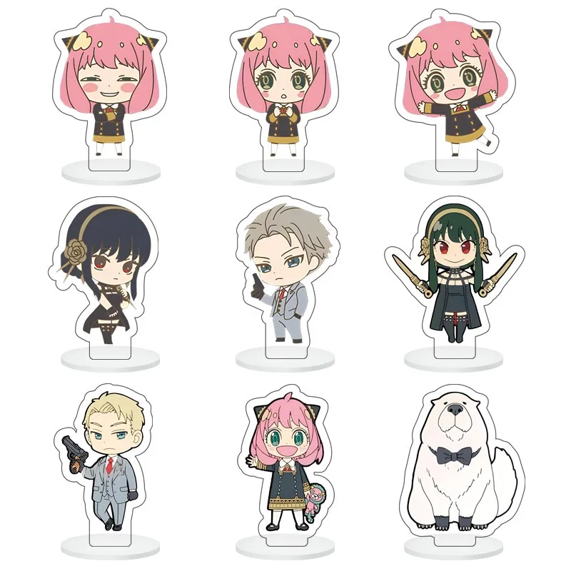 9Pcs/Lot Anime Figure Acrylic Stands Cute Cartoon Model Plate Decoration Decor Collection Props For Friends Accessories Gift