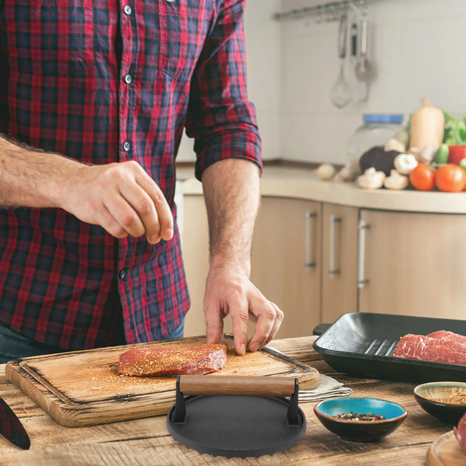 

Meat Press Round Patty Maker Burgers Grilled Tool Cutlet Shaping Steak Mold Durable Easy Clean Kitchen Barware