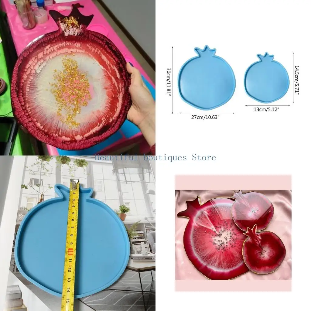 

U4LF Pomegranate Geode Agate Epoxy Resin Mold Handmade Cup Mat Mug Pad Silicone Mould DIY Crafts Home Decorations Tools