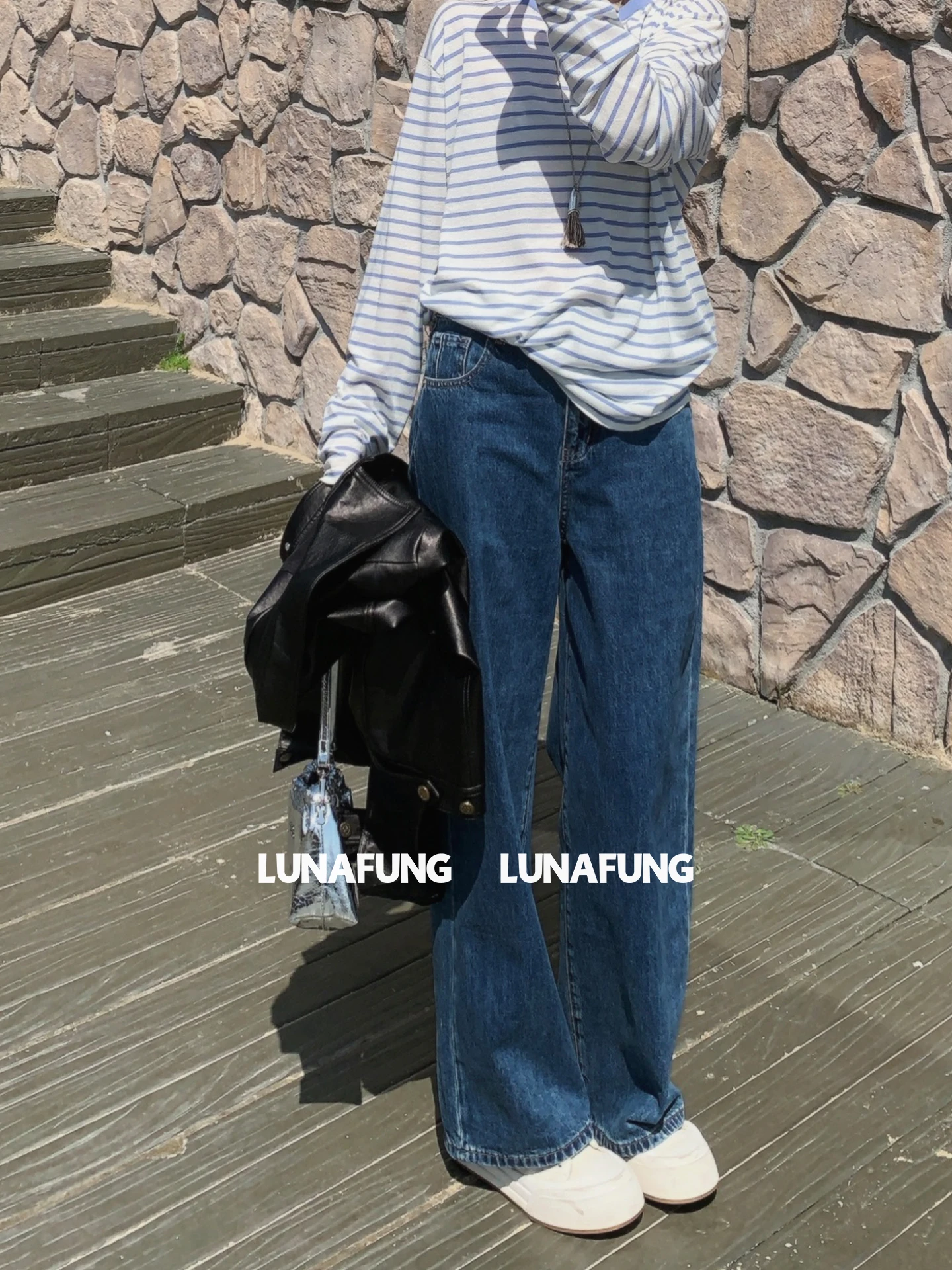 

Джинсы женские с высокой талией, свободного кроя, синие, из денима, простой стиль, премиум-качество, длинные брюки, весенний сезон, хлопковая ткань, застежка-молния