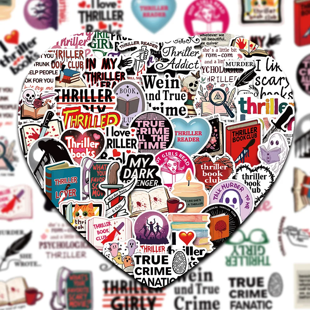 50 قطعة نمط الرعب الهالوين الإثارة كتاب الكرتون ملصق التحفيز الفني رواية مروحة تزيين زجاجة جراب هاتف الغيتار