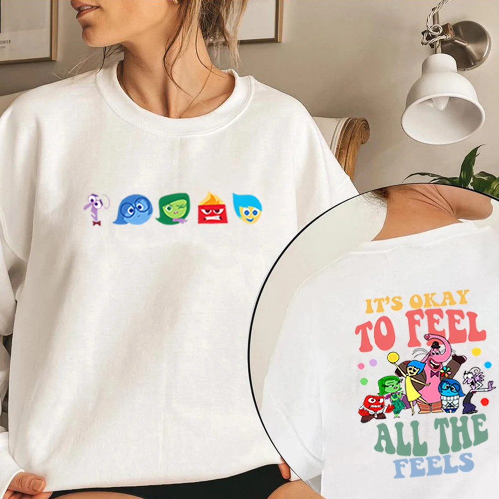 Inside Out It\'s Okay To Feel All The Feels Sweatshirt Funny Mental Health Shirt Inclusion Hoodie Cute Speech Therapy Sweatshirts