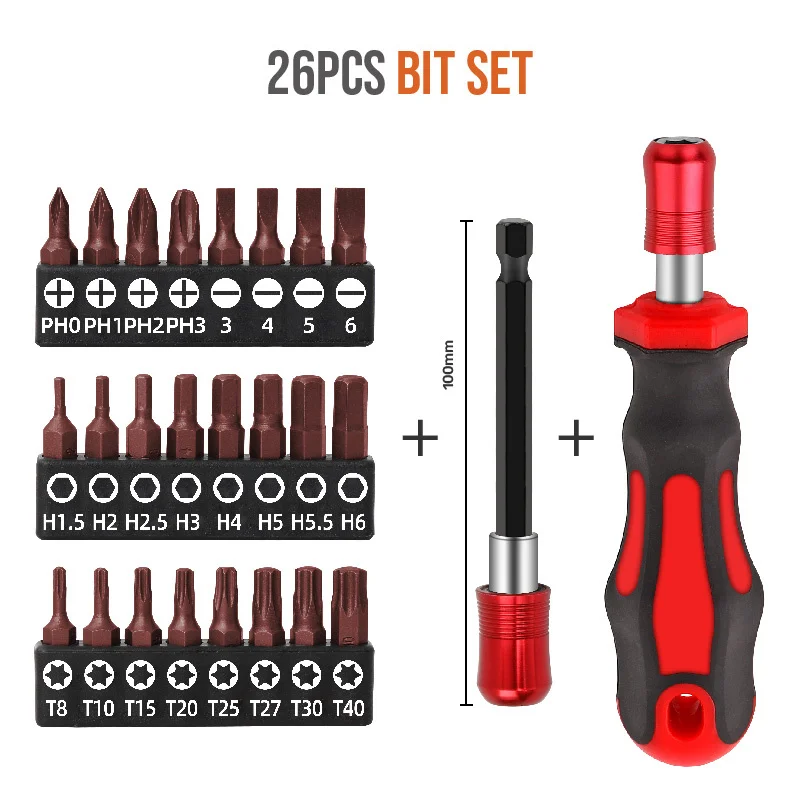 Hi-Spec Dismountable Drill Tools Set TORX Star Screw Driver Kit Bits Handle Set CR-V Spanner Screwdriver Set Free Shipping