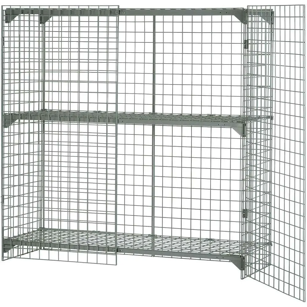 

Gray 1-Tier 2-Door Wire Mesh Locker, 36W x 24D x 36H, Industrial Storage Cage