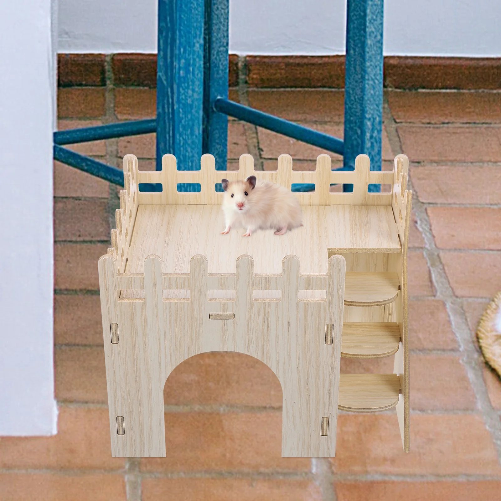 

Wooden Hamster House Hideaway Durable Wear Resistant DIY Maze Guinea Pig Climbing Toys Small Pet Cage Accessories