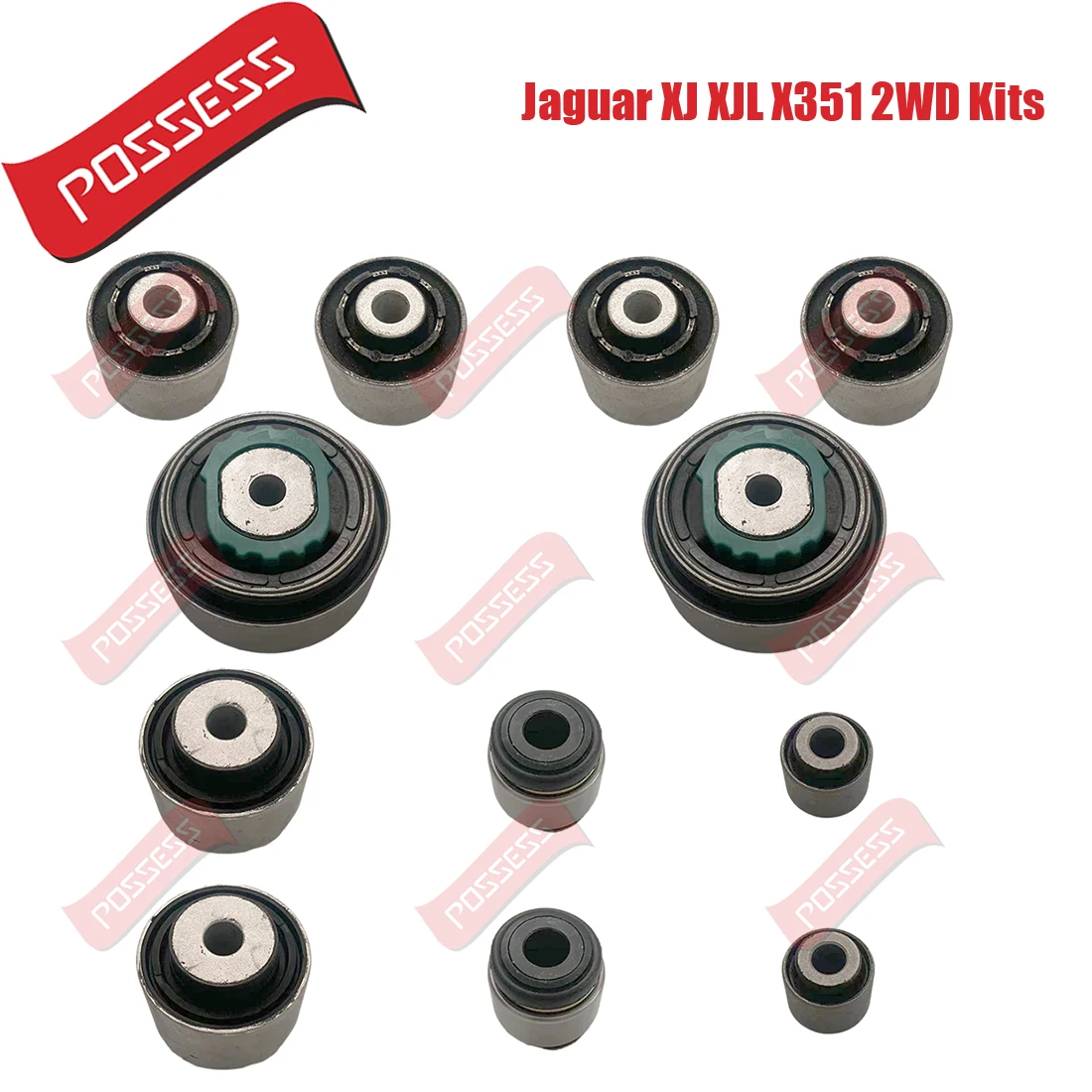 12 Pieces Front Suspension Control Arm Bushing Kits For Jaguar XF X250 XJ X350 XJ XJL X351 Rear Drive 2WD