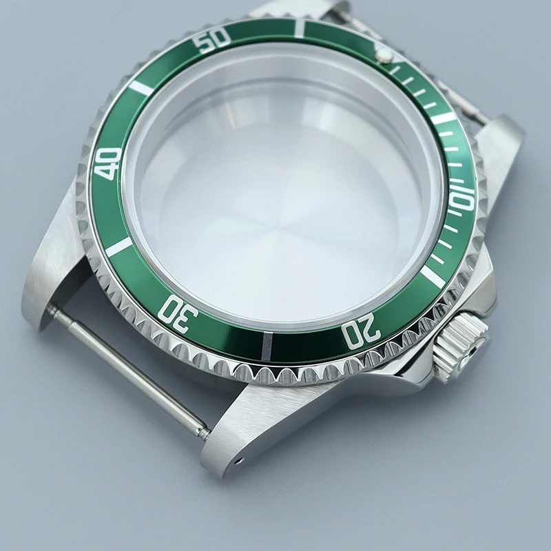 خمر 38 مللي متر NH35 ساعة حافظة الياقوت الزجاج ل الغواصة الرجعية NH35 NH36 NH34/38 4R36 حركة أحادية الاتجاه 120 نقرات الحافة