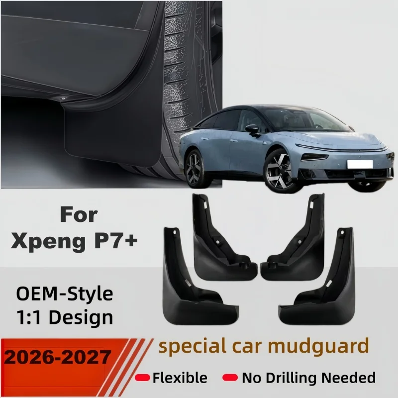 ABS Splash Guards Mud Flaps Mudguards Fenders Flap Guards Car Accessories For Xpeng P7+ 2026 2027 Front Rear Durable Auto Parts