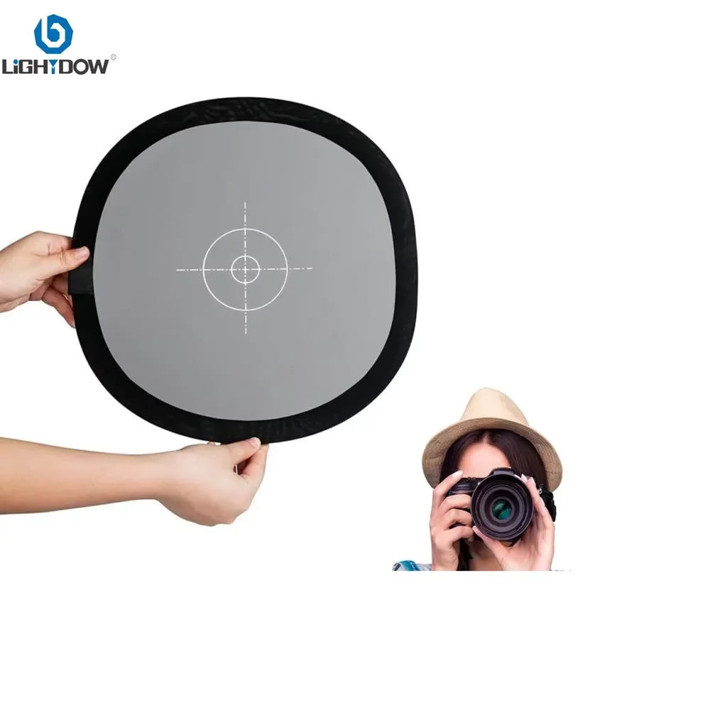 Lightdow 12x12 Inch (30 x 30 cm) White Balance 18% Gray Reference Reflector Grey Card Double-Sided With Carry Bag Folded Version
