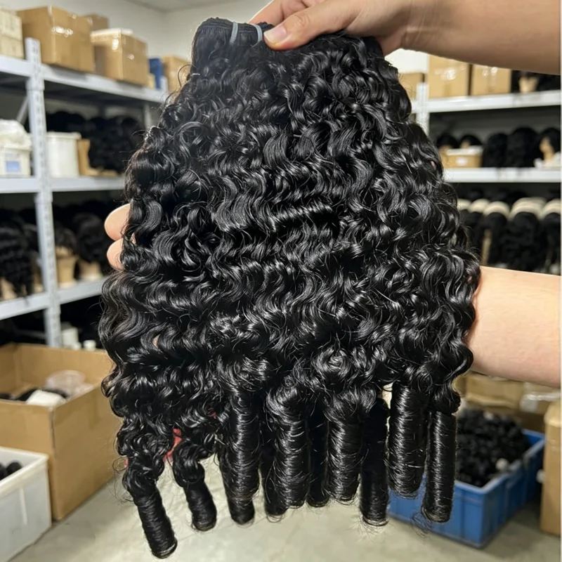 

15A Burmese Curly Hair Bundles Burmese Virgin Raw Human Hair Bundles Unprocessed Weaving Water Wave Curly Hair Extensions