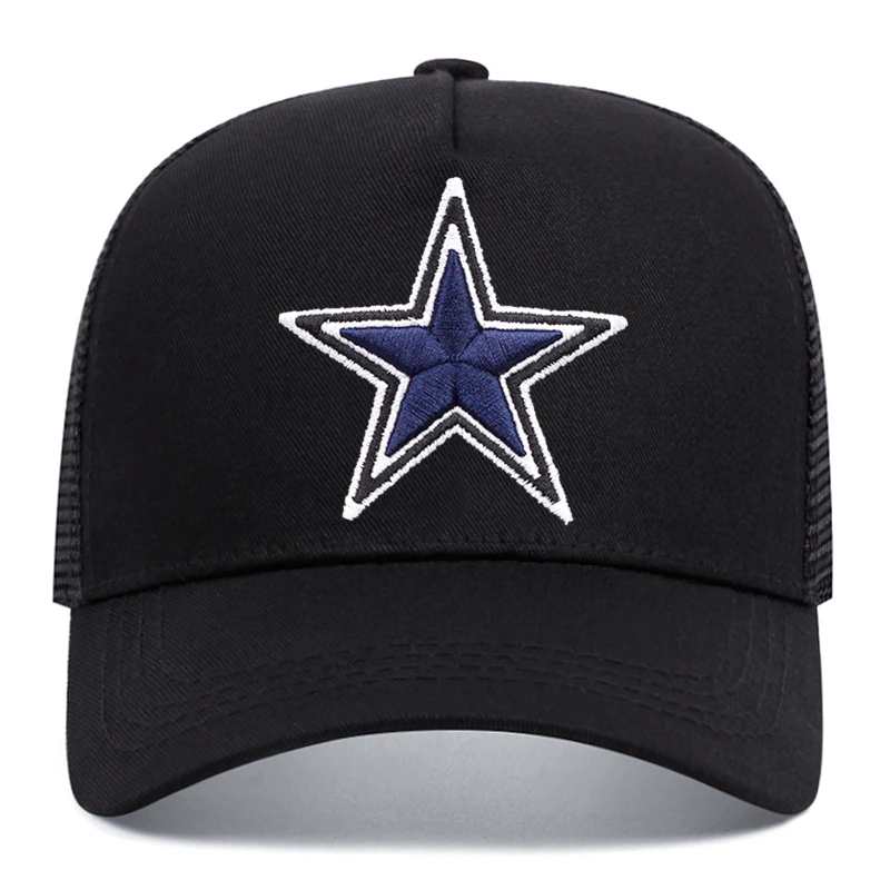 Five-pointed star embroidery men women trucker hat baseball caps Dallas Shade mesh hat