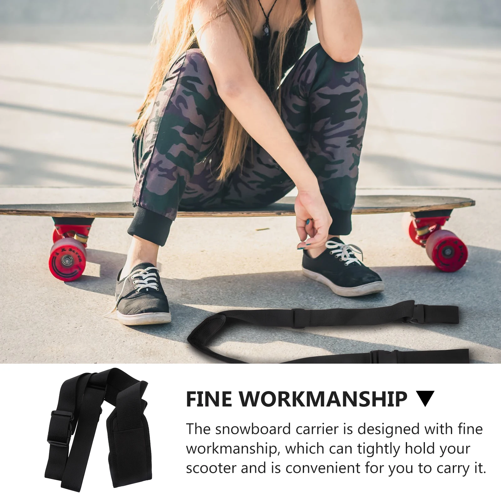 

Universal Skateboard Shoulder Carrier Adjustable Scooter Strap Snowboard Fixing Band Nylon Wear Resistant Widened Anti Slipping
