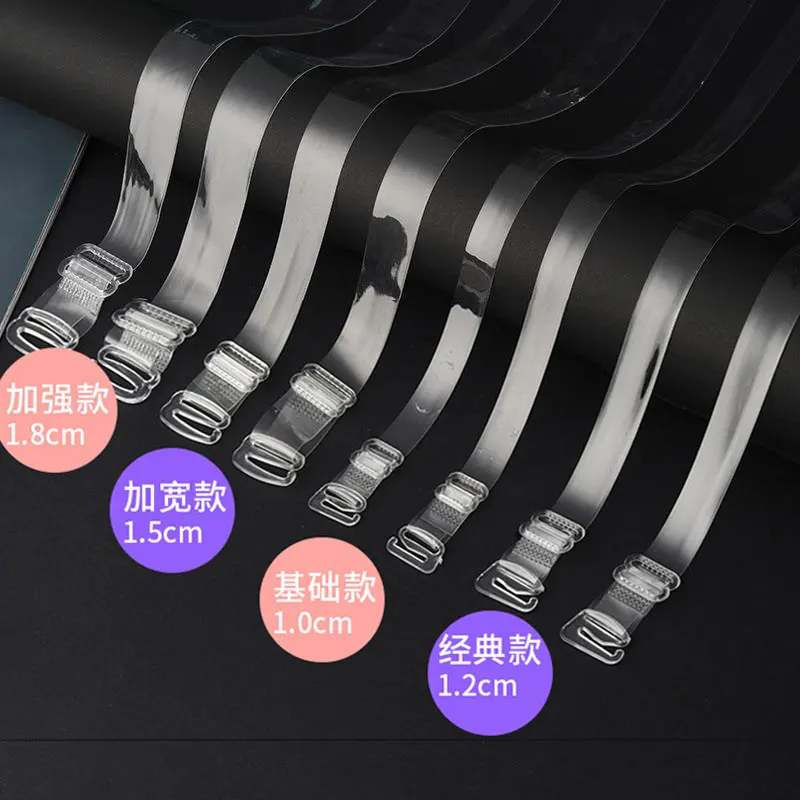 

3 5 Pairs 1.0cm 1.2cm 1.5cm 1.8cm Bra Straps Plastic Buckle Non-slip Invisible Bra Straps Underwear Shoulder Straps