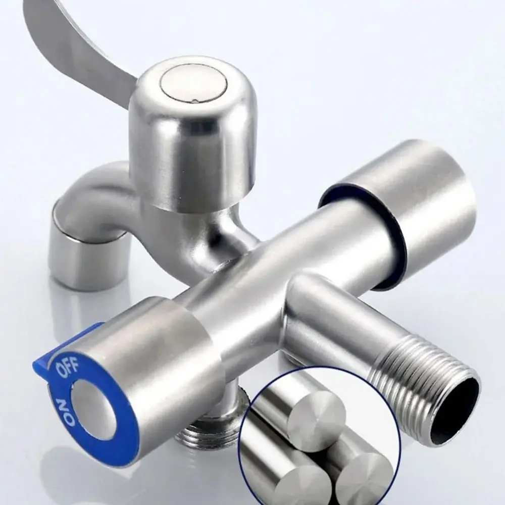 

Смеситель из нержавеющей стали «один на три» с лентой, защитой от протечек, трехходовой водопроводный кран, простая установка с выходом для стиральной машины