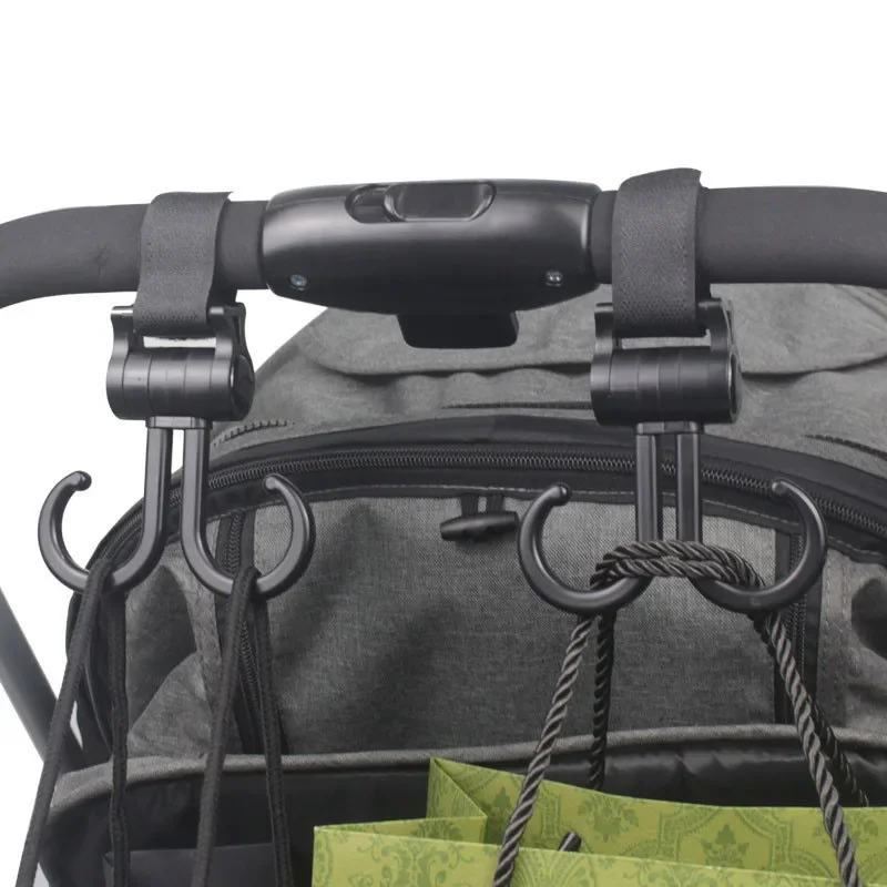 Baby Stroller Hook Double Hook Pram 360 Degree Rotatable Cart Hooks Hanging Diaper Bag Baby Car Seat Hook Stroller Accessories