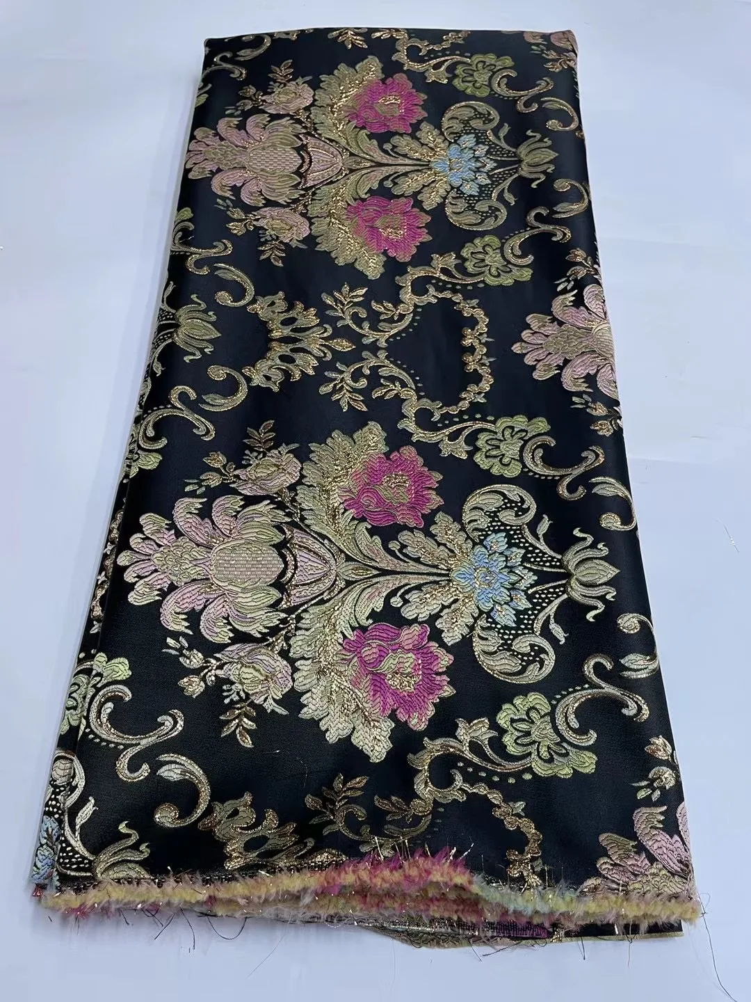 Classical African Jacquard Brocade Lace Fabric 2022 High Quality French Nigerian Lace Fabric For Wedding Prom Dress Sew LJK22164