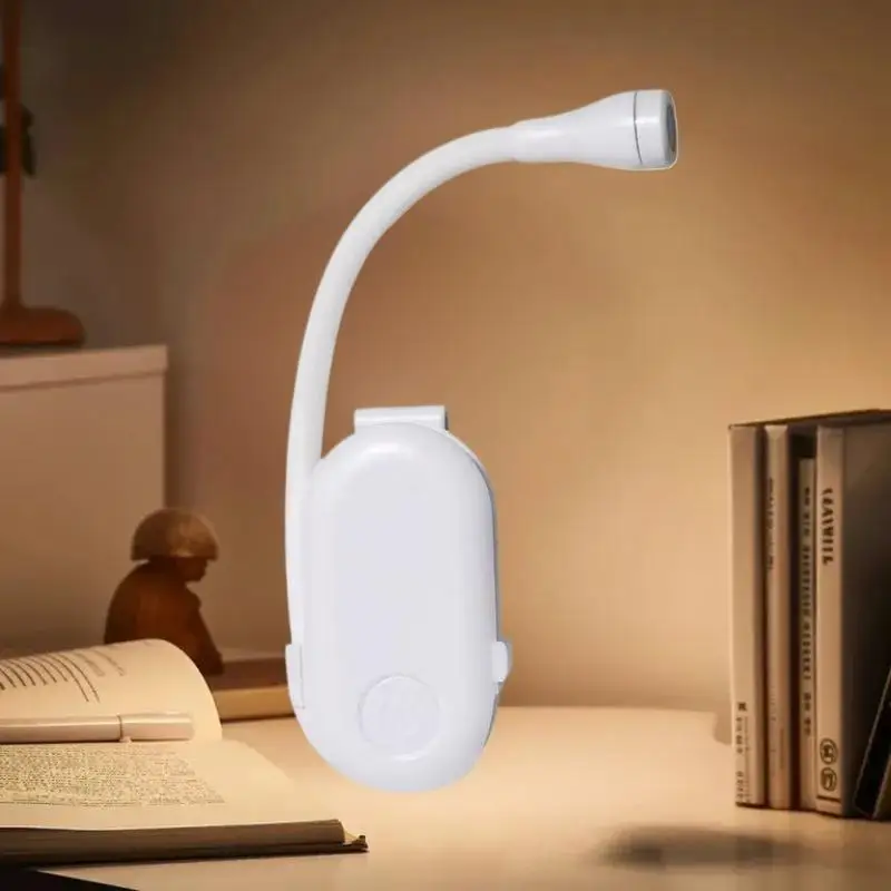

Mini LED Book Light Eye Protection Adjustable Clip 360° Flip Study Lamp Rechargeable 3 Color For Travel Bedroom Reading
