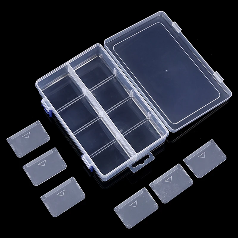 Multifunctional Tool Case 20*13.5*4.5cm Large 8 Grids Plastic Storage Box Screw Electronic Component Transparent Organizer