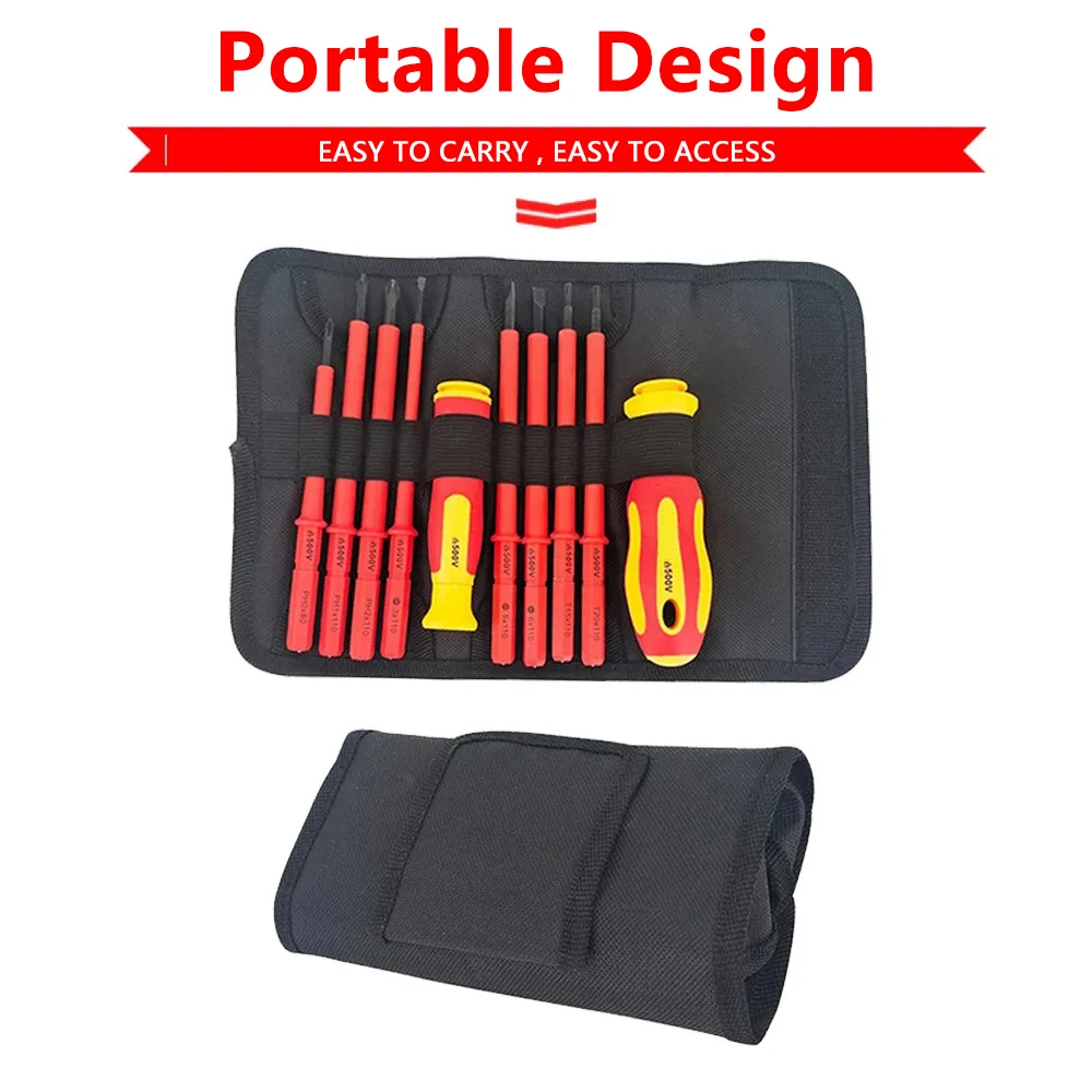 Hot Selling Protable 10PCS Insulated Screwdriver with an Interchangeable Head Plum Blossom Head Slotted Head
