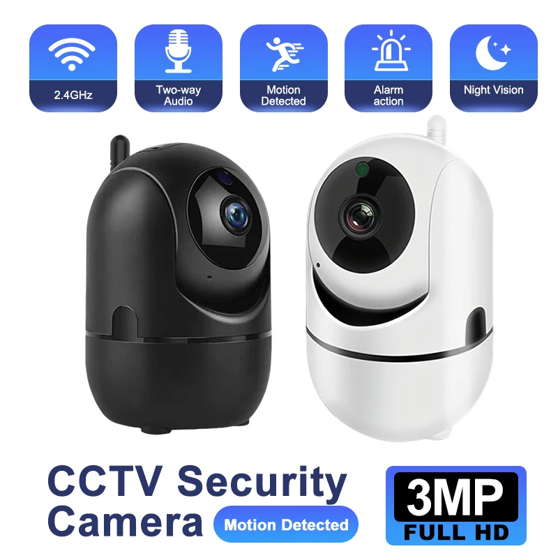 

Беспроводная IP-камера Wi-Fi Full HD 1296P с автослежением, ночным видением и датчиком движения для умного дома и видеонаблюдения