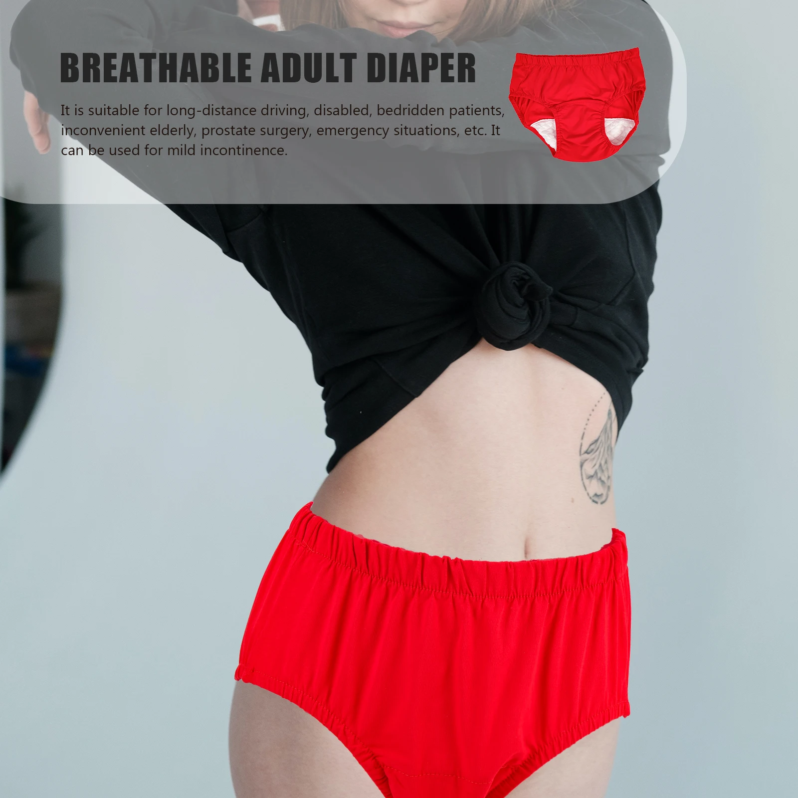 

Urine-proof Care Pants Portable Diaper Underwear Elder Diapers for Women Incontinence Red Waterproof Breathable Wear-resistant