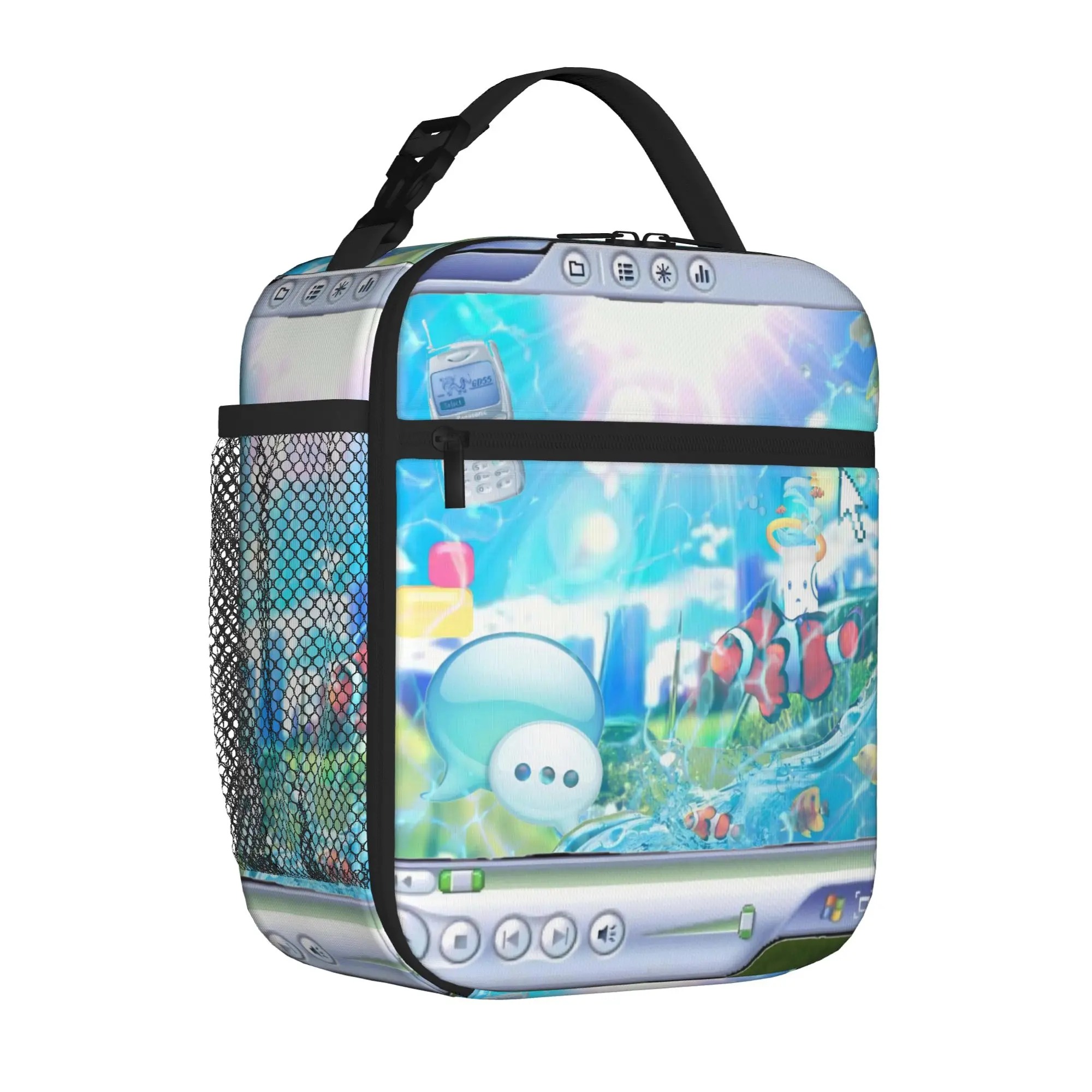 Frutiger Aero Art Vibes Scenery Insulated Lunch Tote Bag for Picnic Fashion Portable Thermal Cooler Large Size Bento Bags