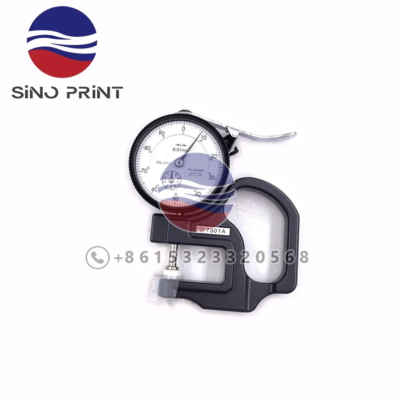 7301A Analog Dial Indicator Thickness Gauge 0-10mm For Printing Machine Ceramic Contact Point Machine Spare Parts