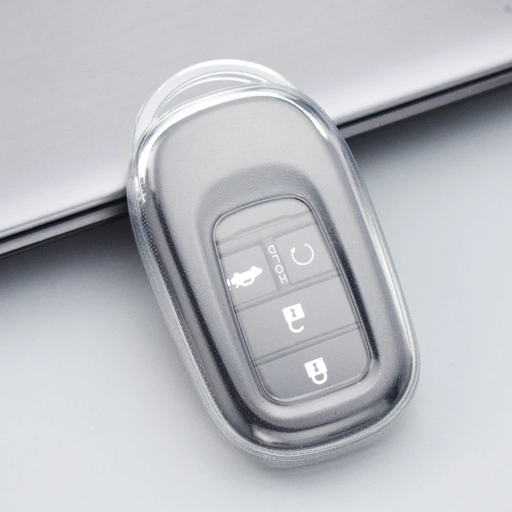 Shell Fob For Honda 2022 2023 2024 Accord Civic HR-V CR-V Pilot Sport SI EX EX-L TPU Car Key Case Cover Keychain Accessories