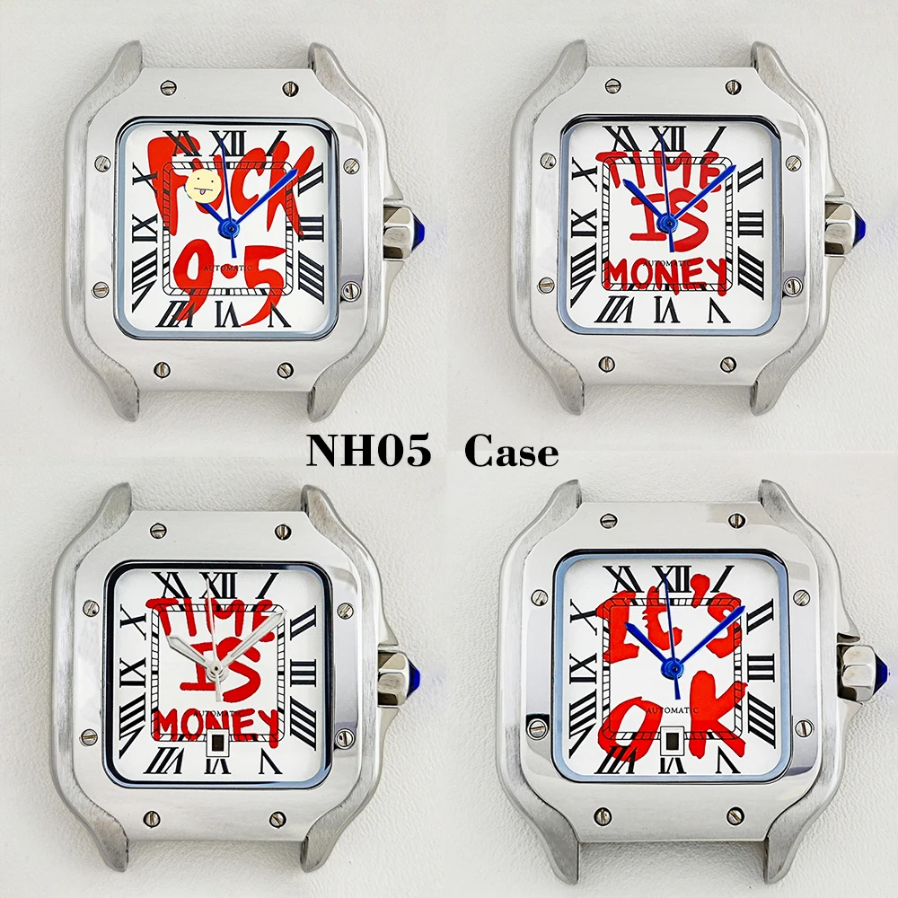 スーパー-335mm-nh05-ケース-レディース-スクエアケース-レディース腕時計-ステンレススチールケース-nh05-235mm-ダイヤルに適合-自動巻きムーブメント