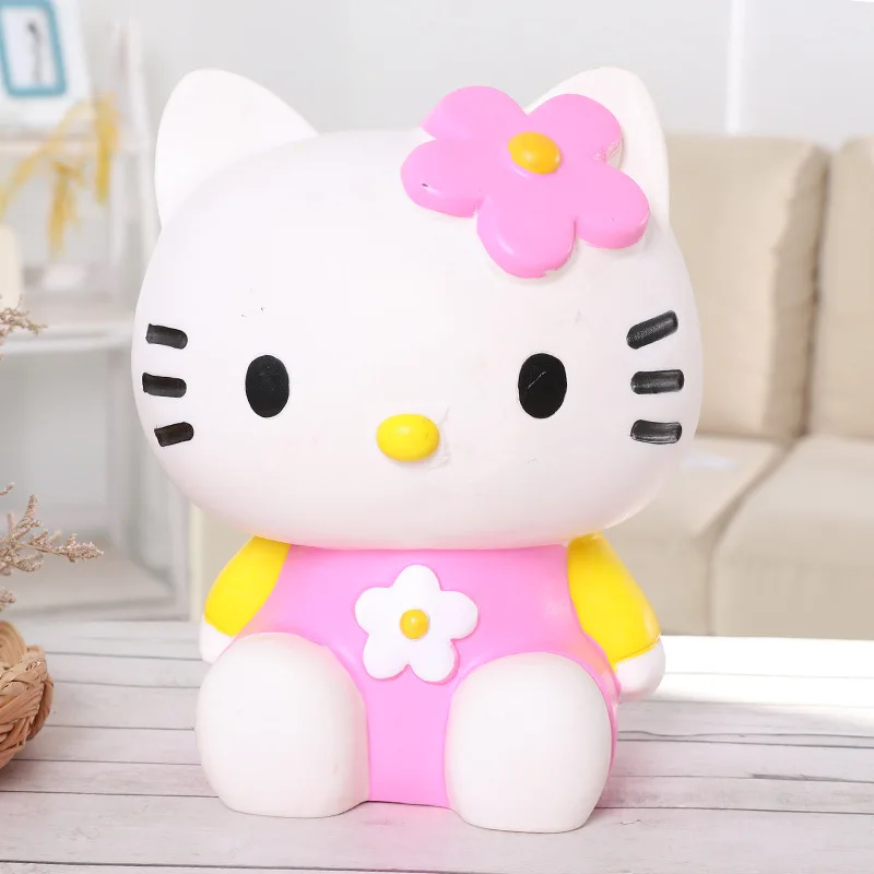 Mini Hello Kitty Piggy Bank for Kids Creative Piggy Bank Fashion Vinyl Doll Money Safe Money Saving Box Coin Bank Girls Toys