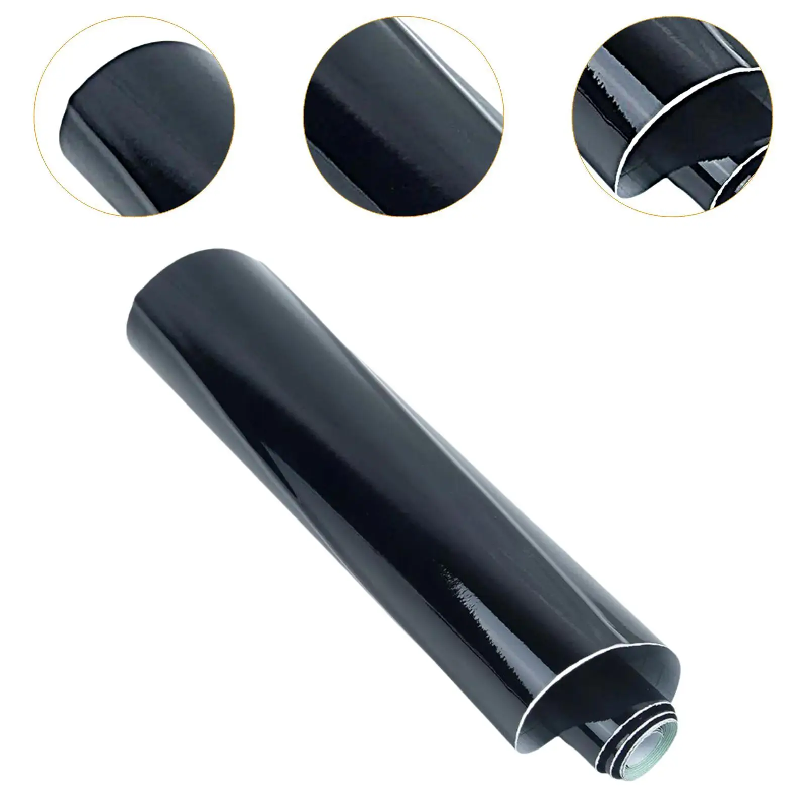 Envoltura de vinilo genérica para decoración Exterior de coche, accesorios extraíbles de PVC profesional, pegatinas negras brillantes, calcomanías para coche, 1,52 M