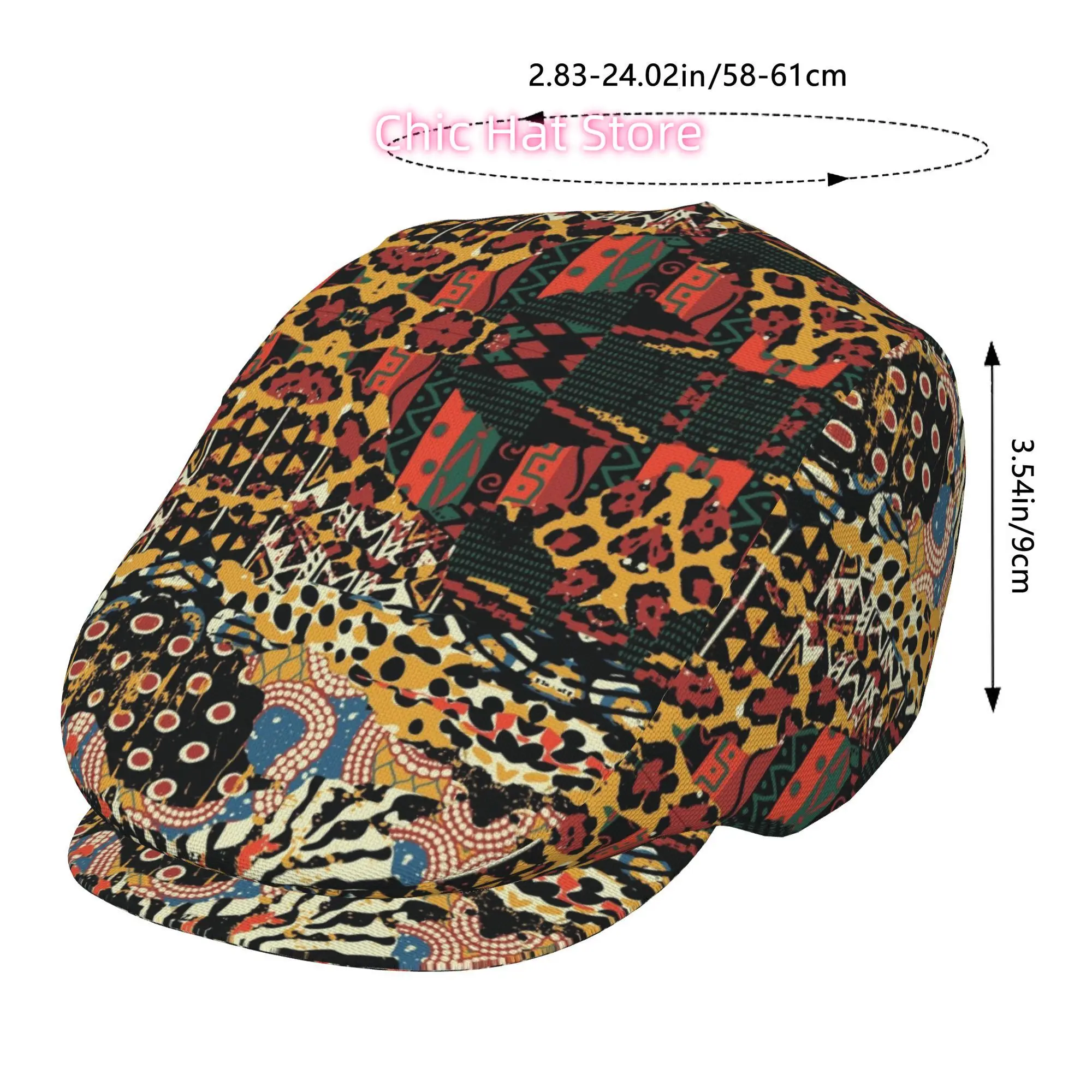 1pc Multi-Pattern Retro Textile Design All-Over Print Flat-Top Hat for Men And Women, Newsboy Caps, Berets, Irish Hats, Driver C