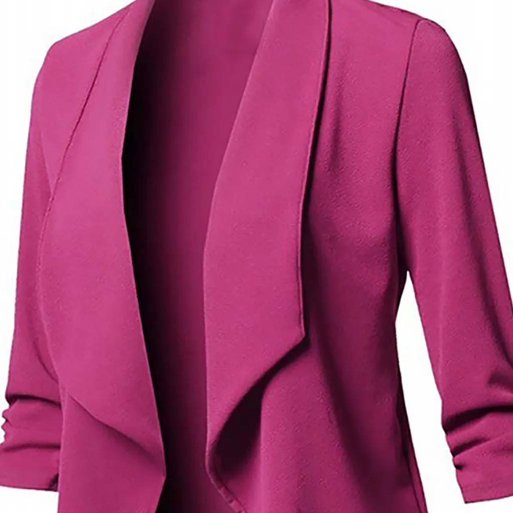 2024 New Mature Women Solid Color Cardigan Suit Jacket Professional Women'S Office Coat Temperament Stable Elegant Coat