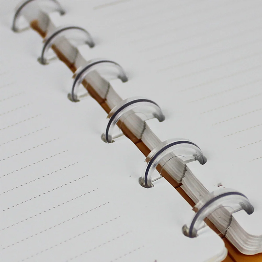 

36Pcs Transparent Plastic Binder Rings Rotatable Solid Loose Leaf Book Rings DIY Keychain Clips 24mm 35mm 54mm for Index Cards