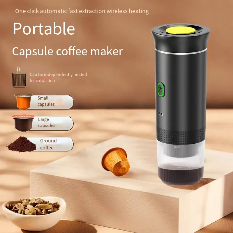 Portable3 in1 Wireless Electric Portable Espresso Coffee Machine For Car Home Camping Travel Steam Heating Capsule Coffee Maker